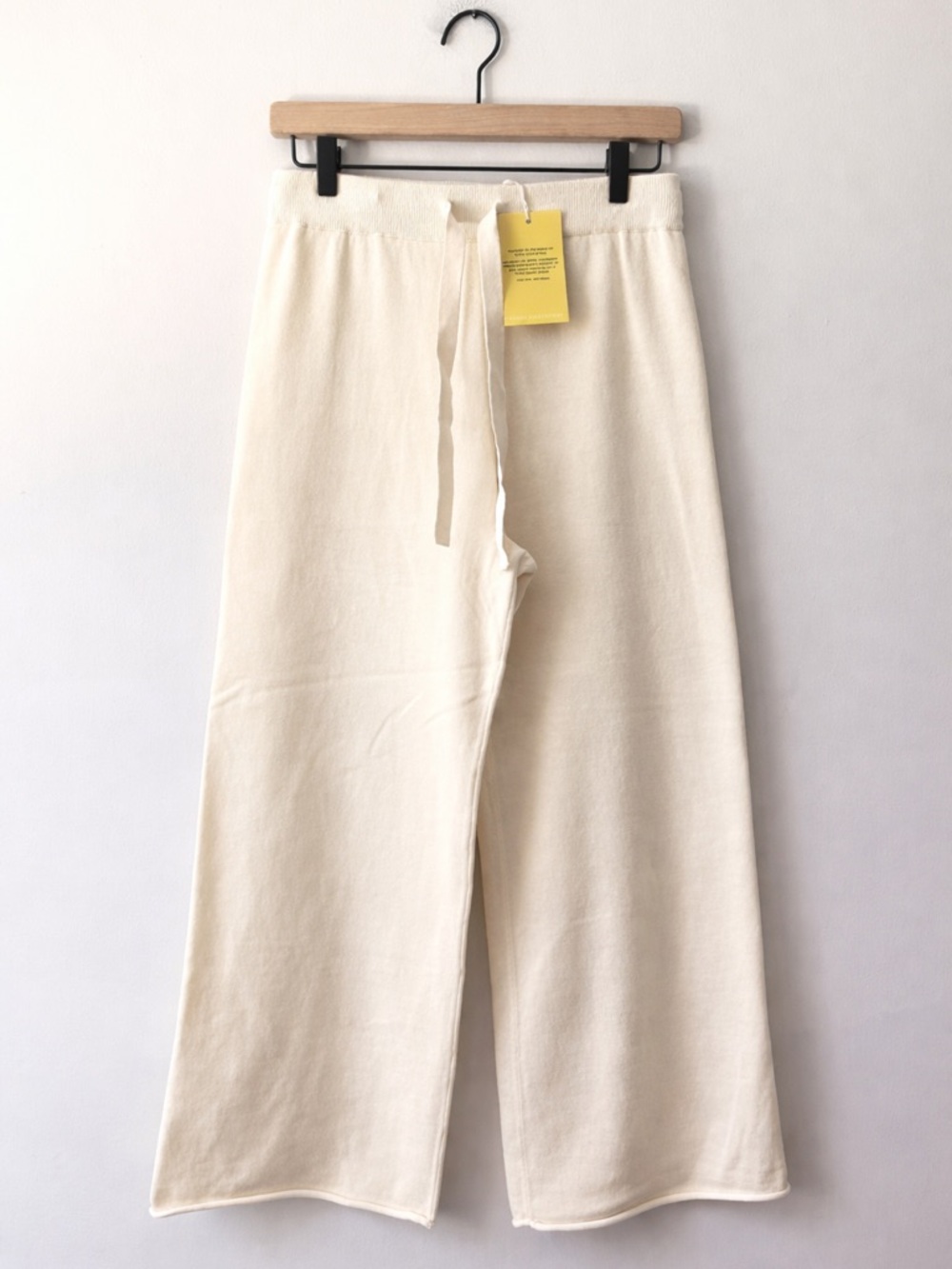 Kerri Rosenthal Barb Lounge Pant Cropped Oatmilk Cream Wide Leg NWT Size Small - Picture 2 of 7